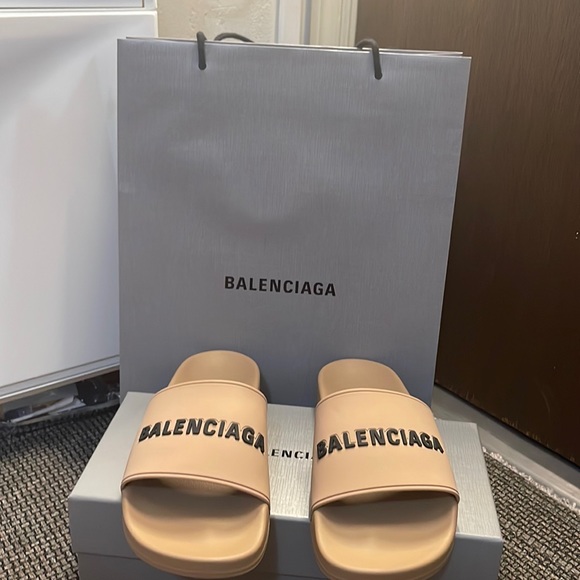 Balenciaga Other - AUTHENTIC BALENCIAGA POOL SLIDE SANDAL IN BEIGE